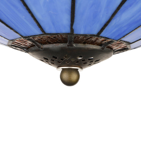 Blue Tiffany Dome Flush Mount Ceiling Lights With Jewel Decoration In Various Sizes For Bedroom