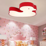 Baby Duck Led Flush Ceiling Light - Fun & Bright Metal Fixture For Childs Bedroom