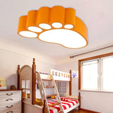 Cute Modern Led Baby Foot Ceiling Lamp For Kindergarten Orange / 19.5
