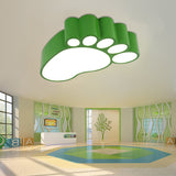 Cute Modern Led Baby Foot Ceiling Lamp For Kindergarten Green / 19.5