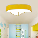 Cartoon Ship Led Ceiling Flush Mount Light For Nursing Room Or Kitchen Yellow / White 19.5’