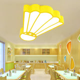Cartoon Badminton Ceiling Light In Yellow - Perfect For Kindergarten / White
