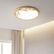 Modern Wooden Deer Antler Led Ceiling Light Flush Mount With Acrylic Diffuser - Beige Wood / 12’