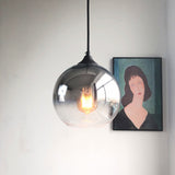 Sleek 1-Head Pendant Light With Global Gradient Glass Shade For Dining Room Suspension Lighting Kit