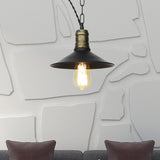 Wrought Iron Black Pendant Light - Retro 1-Light Hanging Fixture For Living Room (7/8.5/10 Width)