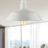 Vintage Iron Barn Dining Room Ceiling Light Fixture - 1 Black/White Semi Flush 10 14 Or 18 Diameter