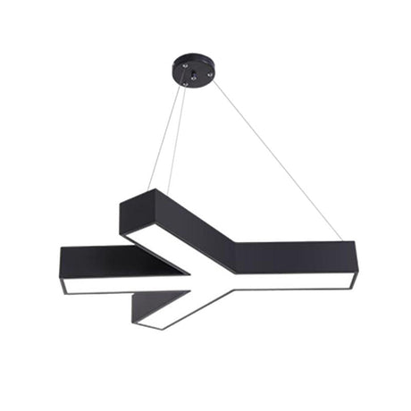 Contemporary Black Led Hanging Lamp For Gymnasiums: Branch Design Acrylic Commercial Pendant