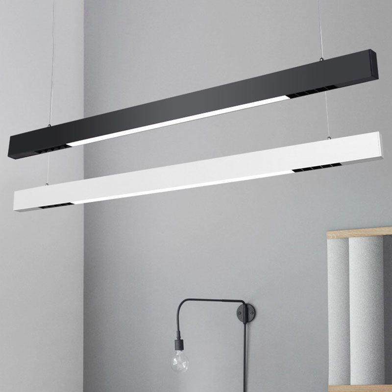 Sleek Acrylic Bar Pendant Light Suspended With Led For Minimalistic Office Décor
