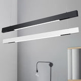 Sleek Acrylic Bar Pendant Light Suspended With Led For Minimalistic Office Décor