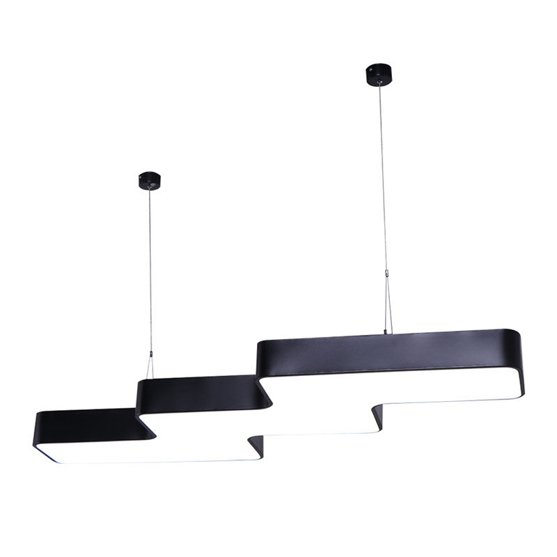 Modern Zigzag Ceiling Light: Creative Acrylic Led Pendant For Office Down Lighting