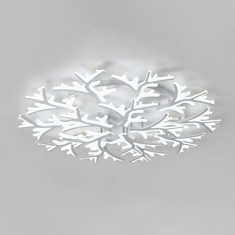 Minimalist White Snowflake Led Flush Mount Lighting For Living Room 15 /