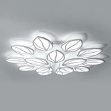 Contemporary Foliage Acrylic Led Ceiling Light For Bedroom - White Semi Flush Mount Fixture