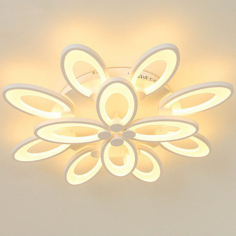 Modern Acrylic Led Semi Flush Mount Ceiling Light - Ideal For Living Room 12 / White