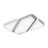 Modern Metal White Led Flush Ceiling Light With Acrylic Diffuser - Spliced Rectangle Design
