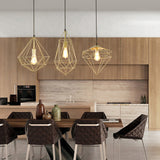 Antique Gemstone Iron Pendant Light - Elegant 1-Light Fixture For Dining Room