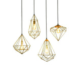 Antique Gemstone Iron Pendant Light - Elegant 1-Light Fixture For Dining Room