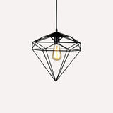 Antique Gemstone Iron Pendant Light - Elegant 1-Light Fixture For Dining Room Black / A