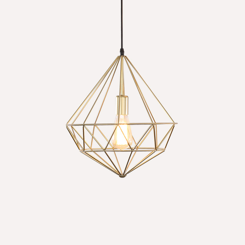 Antique Gemstone Iron Pendant Light - Elegant 1-Light Fixture For Dining Room Gold / C