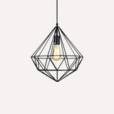 Antique Gemstone Iron Pendant Light - Elegant 1-Light Fixture For Dining Room Black / C