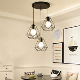 Vintage Iron Ceiling Light: Single-Bulb Hanging Lamp In Black For Dining Room