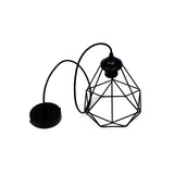 Vintage Iron Ceiling Light: Single-Bulb Hanging Lamp In Black For Dining Room