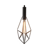 Antique Iron Diamond Pendant Light 1-Light Hanging Fixture - Black / A