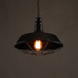 Vintage Pot Lid Hanging Lamp - Single-Bulb Iron Suspension Light For Restaurants