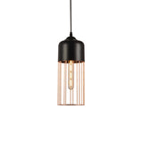 Geometric Cage Pendant Light - Antique Black Iron Ideal For Dining Room Décor / C