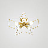 Simplicity Star-Shape 5 Head Flush Ceiling Light Fixture For Bedroom