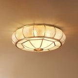 Gold Ripple Glass Flush Mount Lighting: Classic Donut-Shaped Fixture Ideal For Dining Rooms 6 /