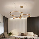 Sleek Acrylic Led Ceiling Light With Circular Design - Ideal For Living Rooms And Dining Areas Gold