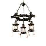Coastal Bronze 3-Light Chandelier With Clear Glass Pendant Lamp - Kerosene Inspired Fixture