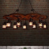 Lantern Clear Glass Coastal Chandelier With Black Pendant Lighting And Wooden Shelf