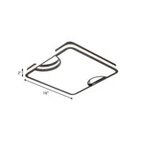 Modern Rectangular/Square Acrylic Flush Ceiling Light Led Lamp In Black/White Warm/White