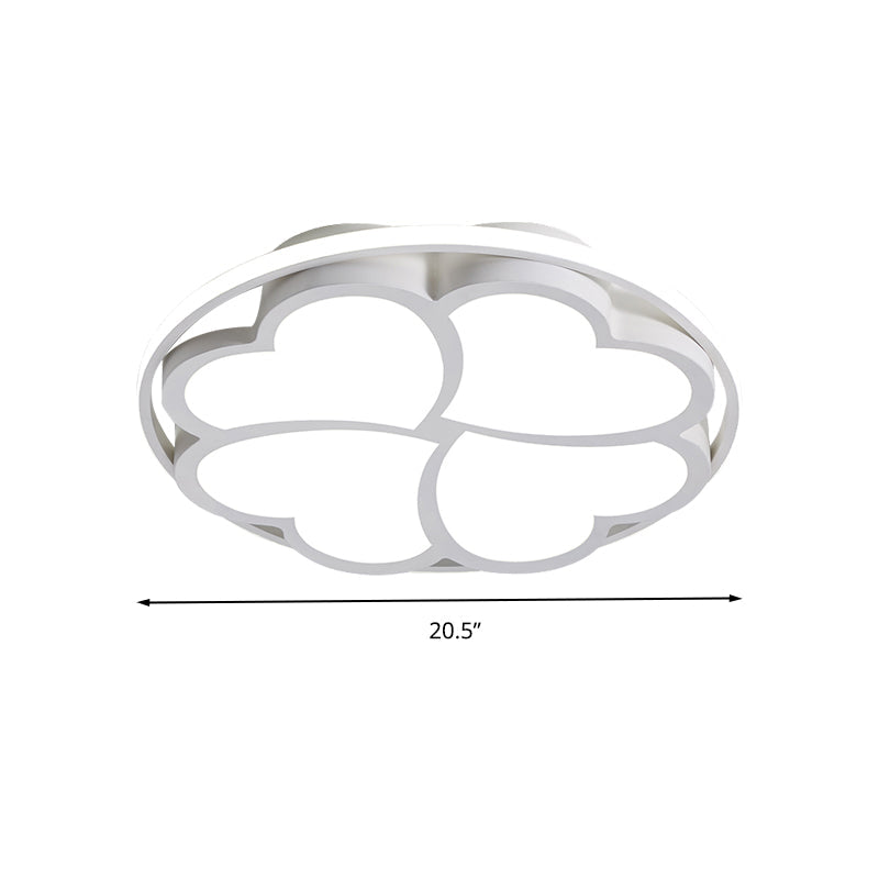Heart-Shaped Led Flush Mount Ceiling Lamp In White Light For Bedroom
