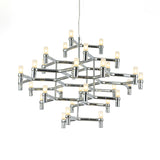Modern Nordic Led Chandelier Lamp - Multi Layered Black/Silver/White Living Room Hanging Light