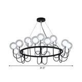 Modern Black Glass Globe Led Chandelier: Stylish Ceiling Hanging Lamp For Living Room