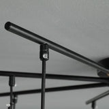 Contemporary Black Starburst Chandelier - Opal Glass Hanging Lamp For Bedroom (4/7/9 Light Options)