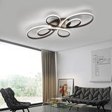 Modernist Acrylic Flower Flush Mount Ceiling Light Fixture - White/Coffee Led 23.5/31.5/39