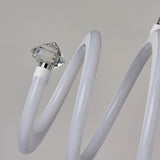 Sleek White Led Spiral Chandelier: Acrylic Hanging Light For The Living Room