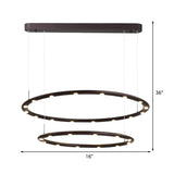 Modern Acrylic Led Ring Chandelier Light - 1/2 Tiers Black/White Warm/White For Bedroom