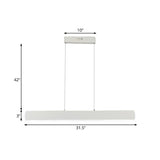 Sleek Acrylic White Led Pendant Light For Dining Room – 31.5’/39’ Wide