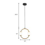 Minimalistic Led Pendant Light With White Glass Cylinder Shade - Brass Triangle/Round/Square Ceiling