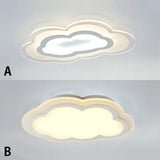 White Acrylic Cloud Ceiling Flush Mount Light With Simple Teen Style