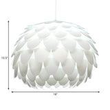 Modern Squama Pendant Light - Arc Deco Design White Plastic Ideal For Bedroom 12/16 Width