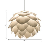 White Squama Pendant Light - Nordic Style Suspended Plastic Fixture For Dining Room