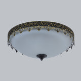 Retro Acrylic Flush Mount Ceiling Light - Brown-Black Shaded Single Bedroom Lighting