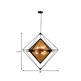 Polygon Ceiling Pendant Light - Amber/Smoke Gray Glass Contemporary Design 1-Light Ideal For Dining