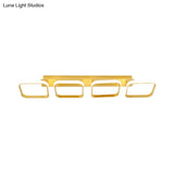 21.5’/31’/41’ L Square Semi Flush Acrylic Lamp Black/Gold Led Ceiling Mount Warm/White Light