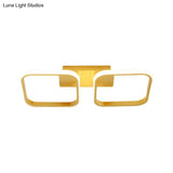 21.5’/31’/41’ L Square Semi Flush Acrylic Lamp Black/Gold Led Ceiling Mount Warm/White Light